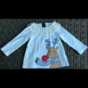 Mud Pie reindeer top. Size 6-9 months